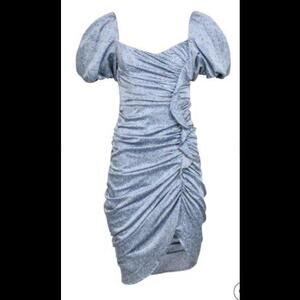 Astr the Label Light Blue Ditsy Midi Dress, size M